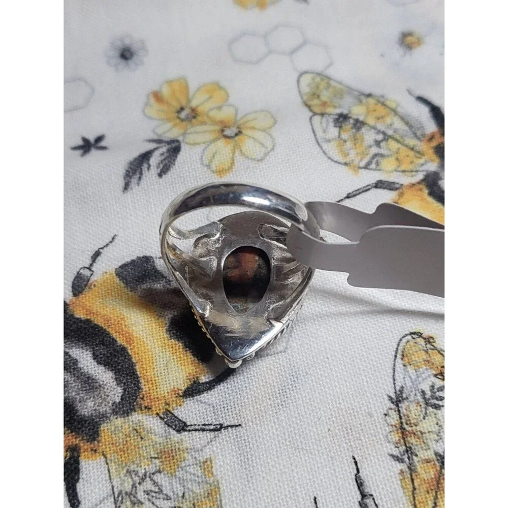 Sterling Silver Spiny Oyster Copper Turquoise Ring